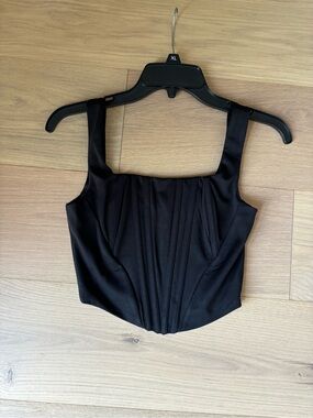 Black Corset Crop Top -  size XS